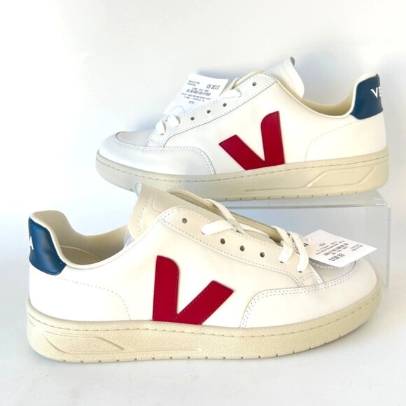 Veja V12 White Marsala Red Nautico Men Size 42 US9 - Picture 1 of 12